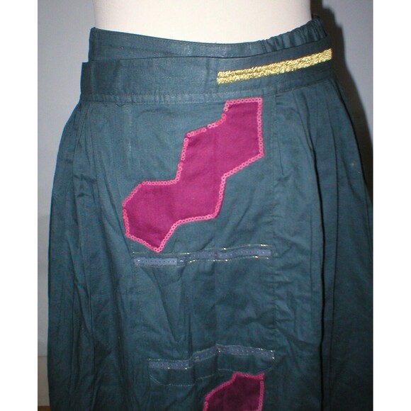 NWT Womens New Designer Isabela Capeto Handmade Skirt 31 X 24 Green Sequins Silk - Picture 2 of 12